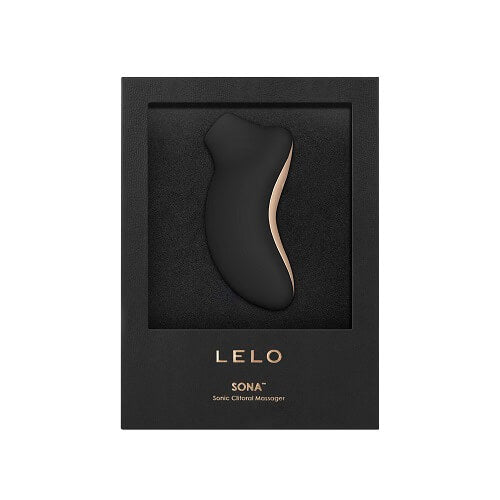 LELO-SONA-Sonic-Clitoral-Massager-Black|Side|"ergonomic design profile - side view"