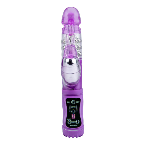 Jessica-Rabbit-Plus-Vibrator-Purple|Back|"control panel and charging features - back view"