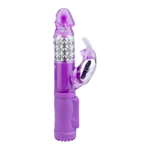 Jessica-Rabbit-Plus-Vibrator-Purple|Side|"flexible shaft and rabbit ears design - side view"