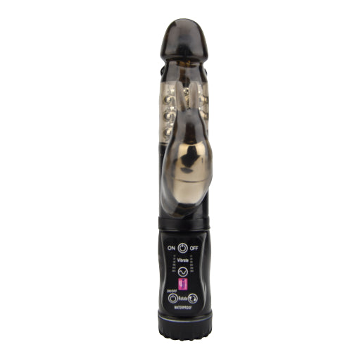 Jessica-Rabbit-Plus-Vibrator-Black|Side|"ergonomic design with dual motors - side view"