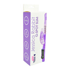Jessica-Rabbit-G-Spot-Slim-Vibrator-Purple|Package-Side|"side of retail box with specifications - package side view"
