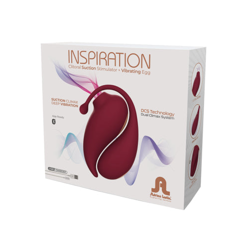 Adrien-Lastic-Inspiration-Clitoral-Suction-Stimulator-And-Vibrating-Egg|Package|"retail box displaying product features - package view"