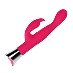 Loving-Joy-10-Function-Slim-Silicone-Rabbit-Vibrator-Purple|Side|"flexible rabbit ears design - side view"