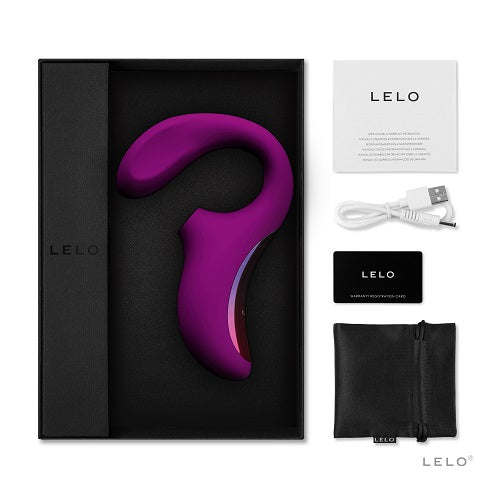 LELO Enigma Dual Stimulation Sonic Massager Deep Rose | Detail View | "close up details of sonic massager - detail view"