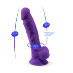SilexD 7 inch Realistic Silicone Dual Density Dildo with Suction Cup and Balls Purple