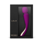 LELO Smart Wand 2 Medium Deep Rose | Back View | "deep rose wand vibrator - back view"