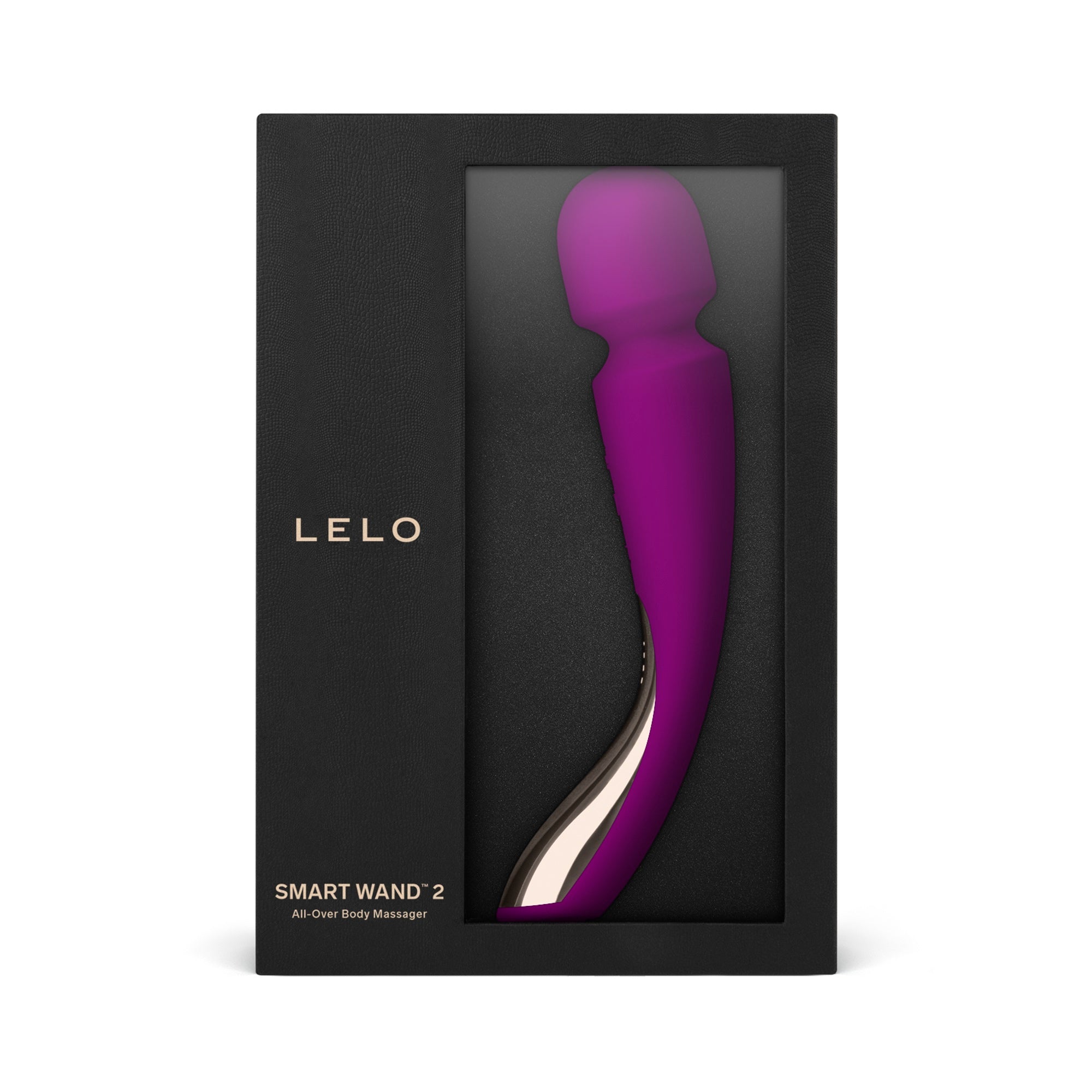 LELO Smart Wand 2 Medium Deep Rose | Back View | "deep rose wand vibrator - back view"