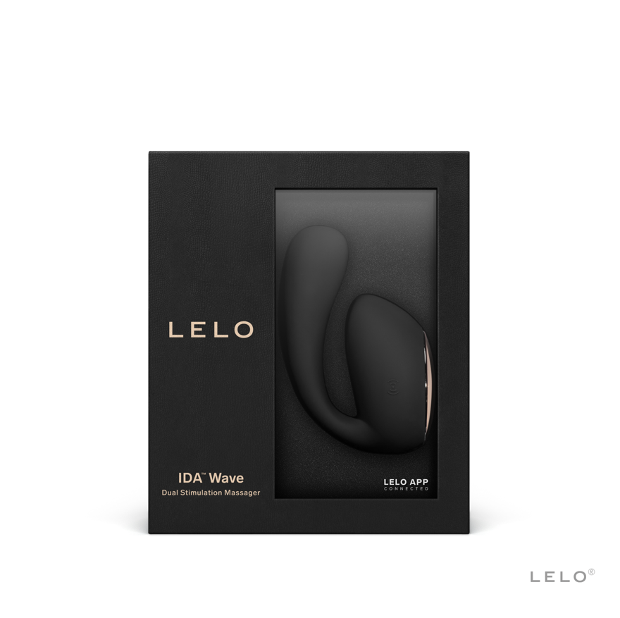 LELO Ida Wave Black | Back View | "black couples vibrator - back view"