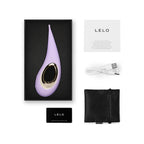 LELO DOT Clitoral Vibrator Lilac | Side View | "lilac precision vibrator - side view"