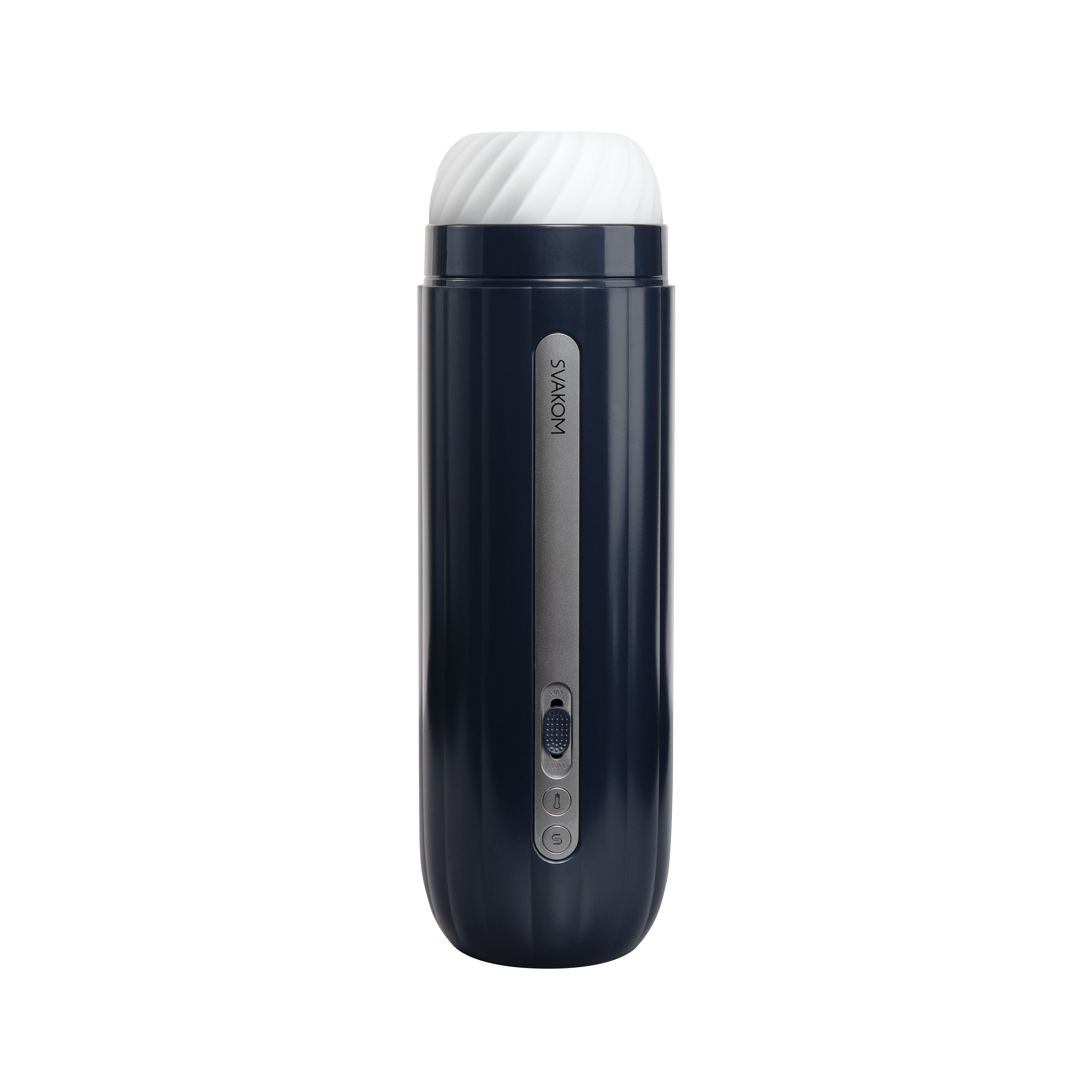 Svakom Hannes Neo Heat Vibrating Male Masturbator | Front View | "premium male pleasure device - front view"
