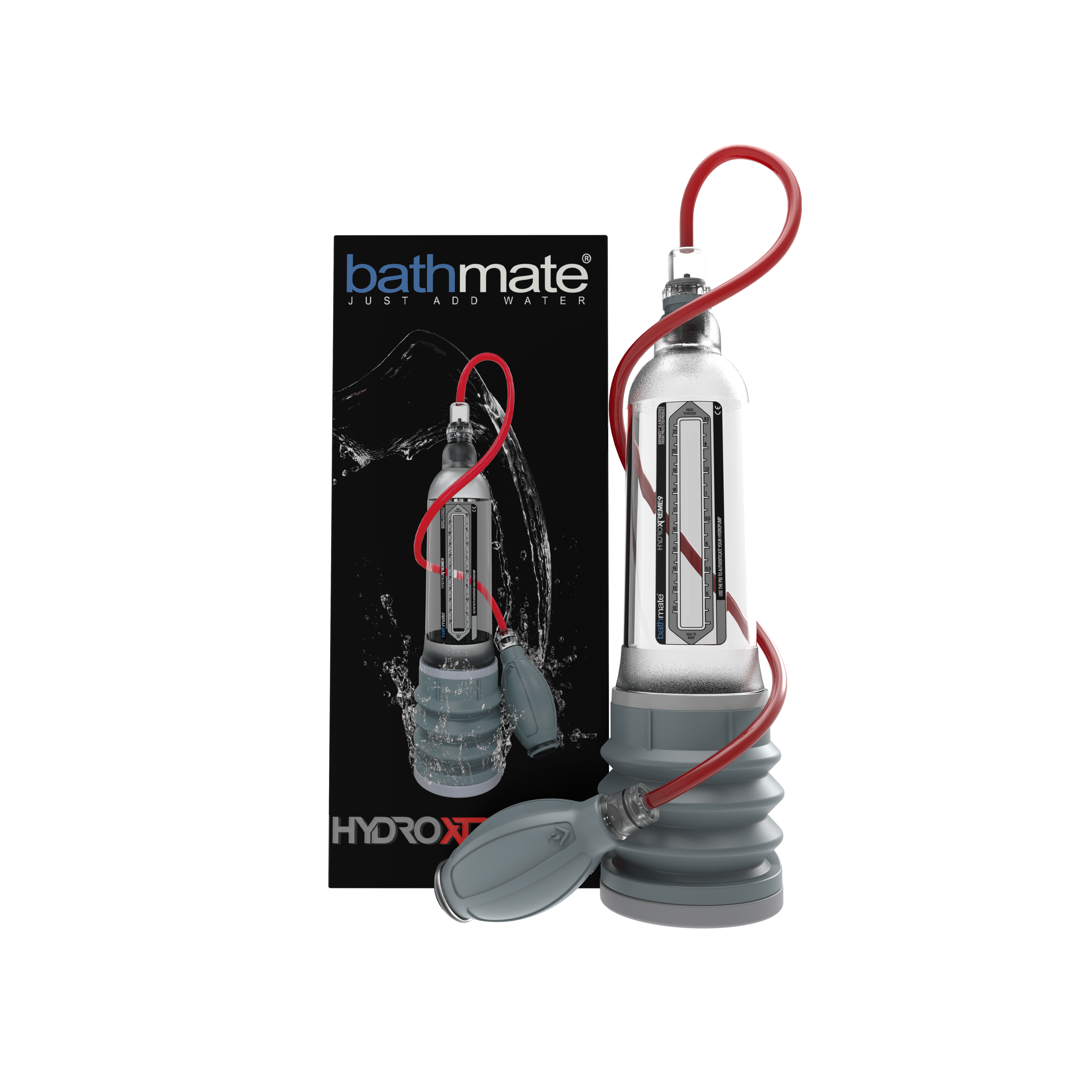 Bathmate Hydroxtreme 9 Penis Pump Clear|Side View|"Clear hydroxtreme penis pump - side view"