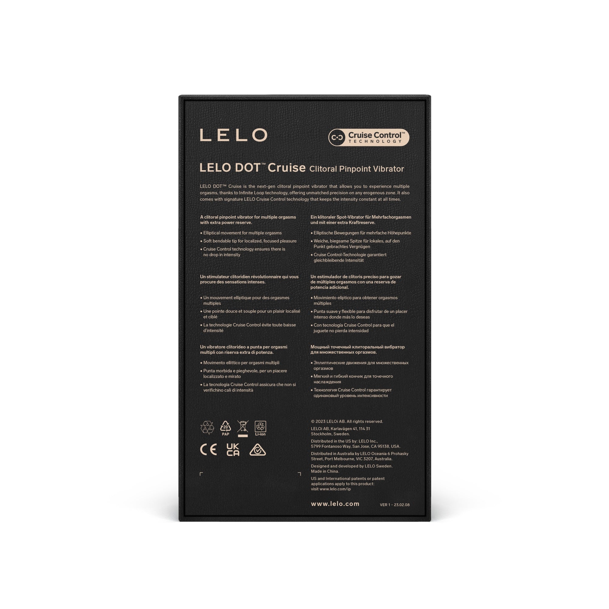 LELO Dot Cruise Clitoral Vibrator Lemon Sorbet|Detail View|"precision clitoral vibrator - detail view"