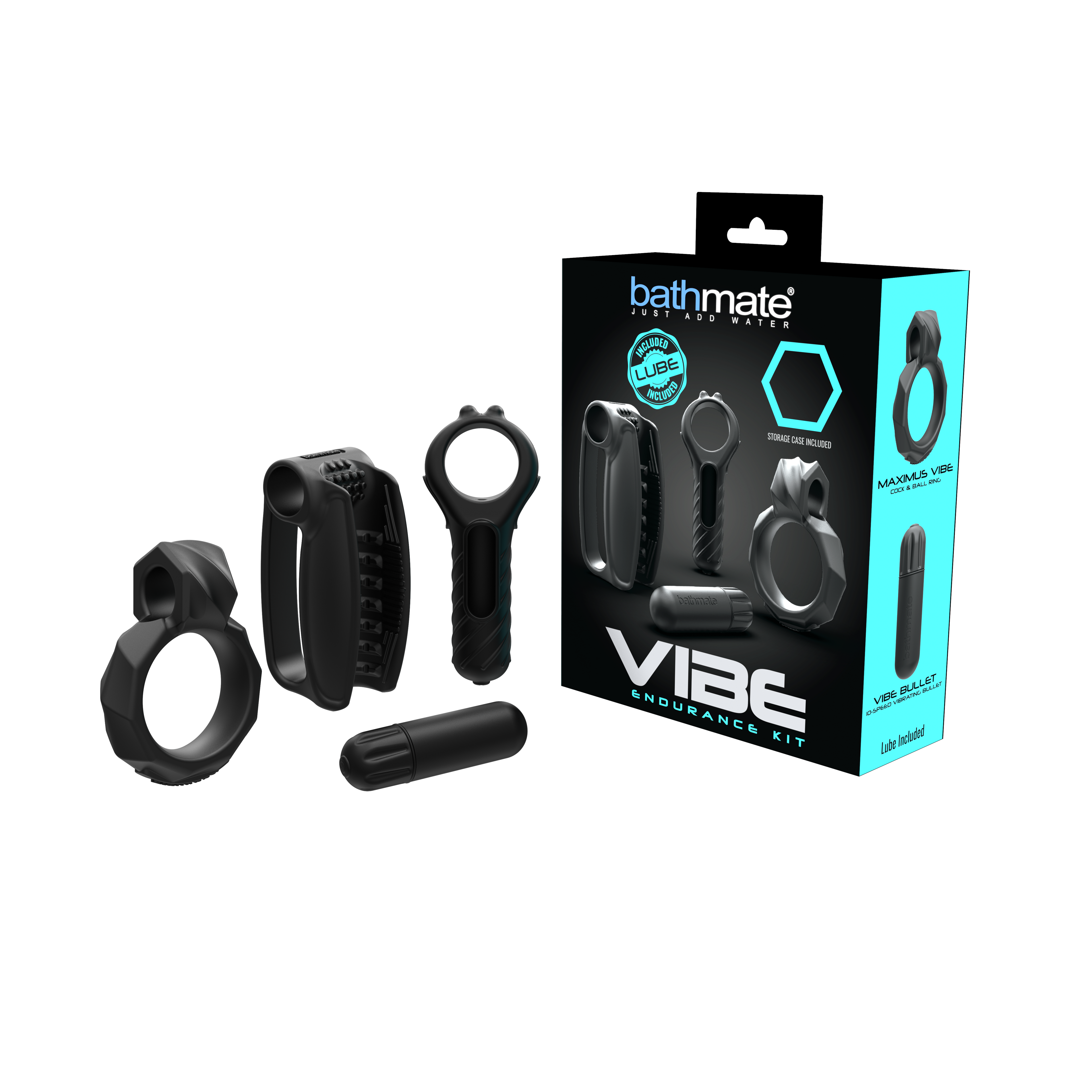 Bathmate Vibe Endurance Kit|Front View|"male endurance kit - front view"