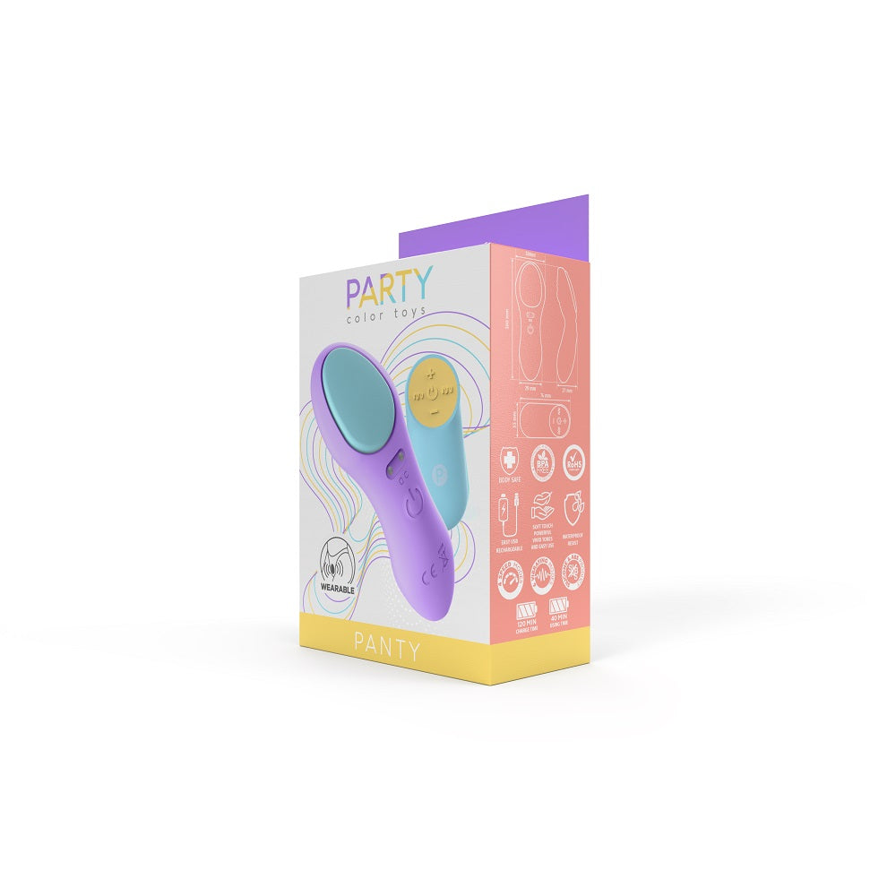Party Color PANTY Remote Control Vibrator Purple