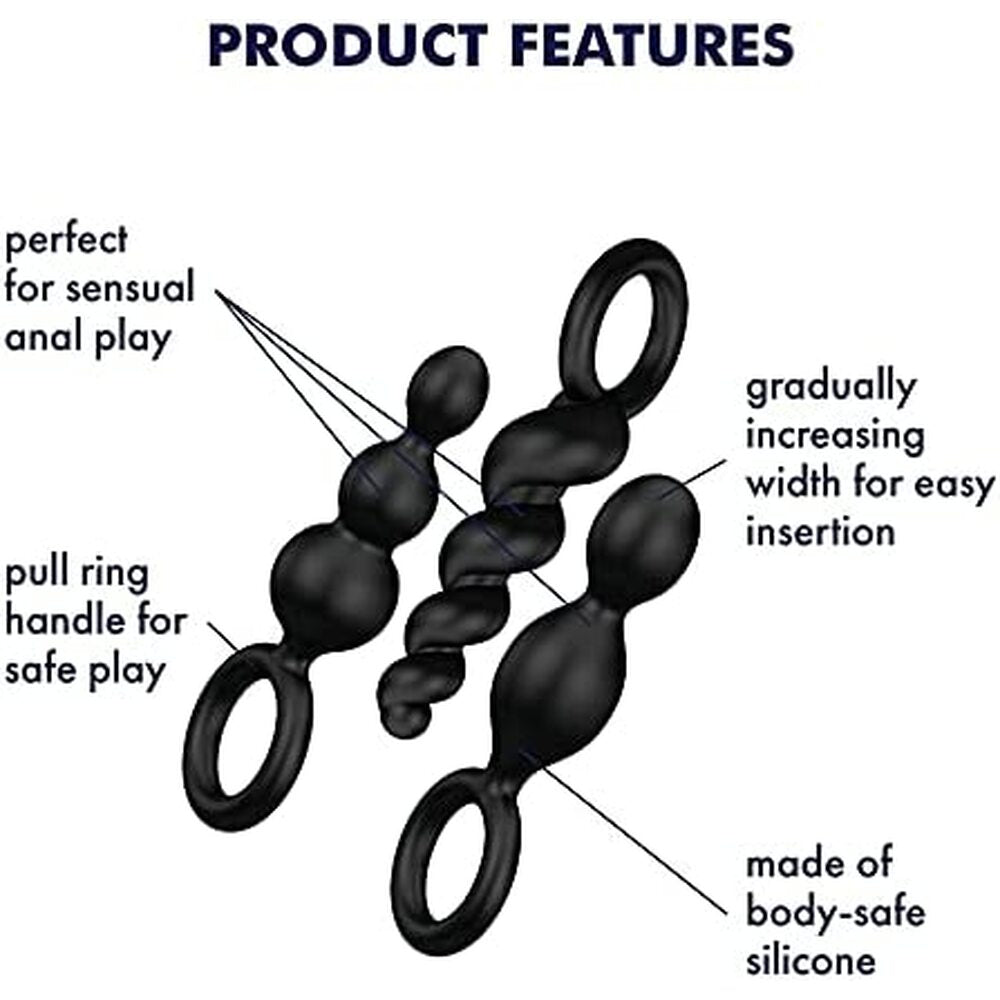 Satisfyer-Booty-Call-Set-Of-3-Black-Anal-Plugs|Detail View|"product features-detail view"