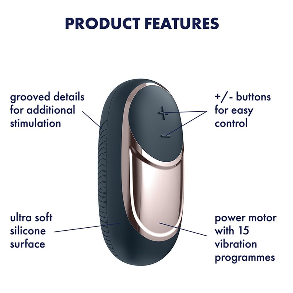 Satisfyer Layons Dark Desire Clitoral Massager|Detail View|"Multi-function controls - detail view"