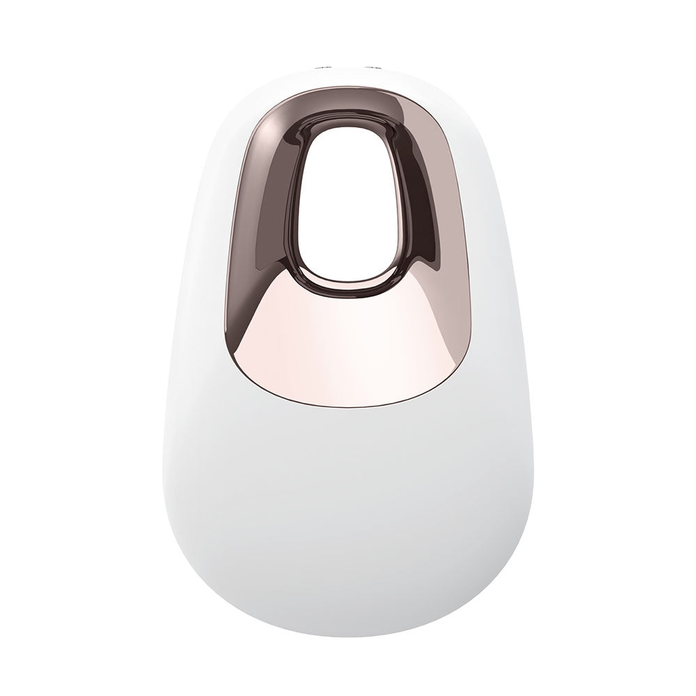Satisfyer Layons Temptation Clitoral Vibrator White|Front View|"White layons vibrator - front view"