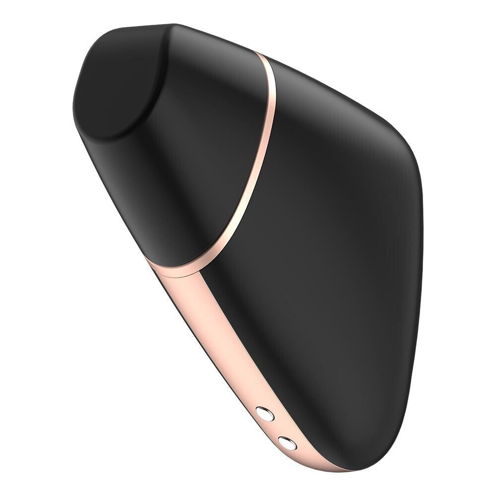 Satisfyer App Enabled Love Triangle Clit Massager Black|Front View|"Smart triangle massager - front view"