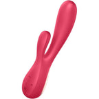 Satisfyer-App-Enabled-Mono-Flex-Rabbit-Vibrator-Red|Side View|"app enabled-side view"
