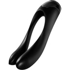 Satisfyer Candy Cane Finger Vibrator Black | Main | "curved black finger massager - main view"