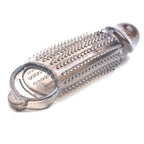 Stretchy Black Penis Sleeve With Pleasure Ridges|Side View|"texture detail - side view"