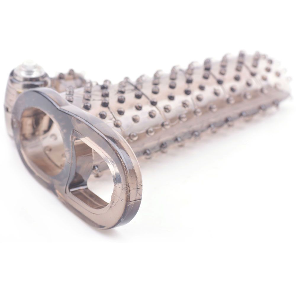 Black Sleeve With Bumps And Bullet Vibrator|Side View|"bump detail - side view"