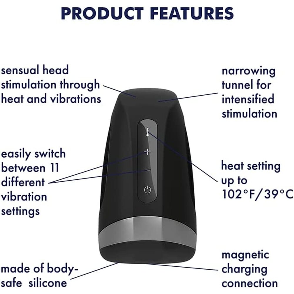 Satisfyer Men Heat And Vibration Masturbator|Back View|"quality build - back view"