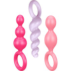 Satisfyer Booty Call Set Of 3 Multicolour Anal Plugs|Front View|"multicolor plug set-front view"|