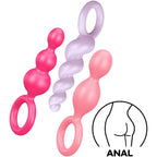 Satisfyer Booty Call Set Of 3 Multicolour Anal Plugs|Side View|"triple plug design-side view"|