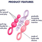 Satisfyer Booty Call Set Of 3 Multicolour Anal Plugs|Detail View|"booty call features-detail view"|