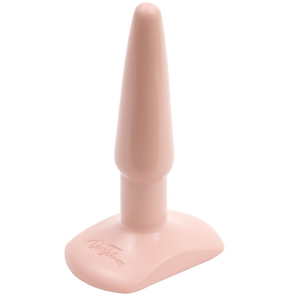 Classic Smooth Butt Plug Small Flesh Pink|Side View|"smooth design-side view"|