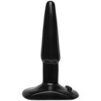 Classic Smooth Butt Plug Small Black|Front View|"small black plug-front view"|