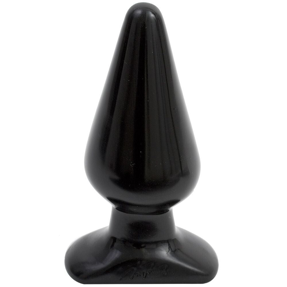 Classic Smooth Butt Plug Large Black|Front View|"large smooth plug-front view"|