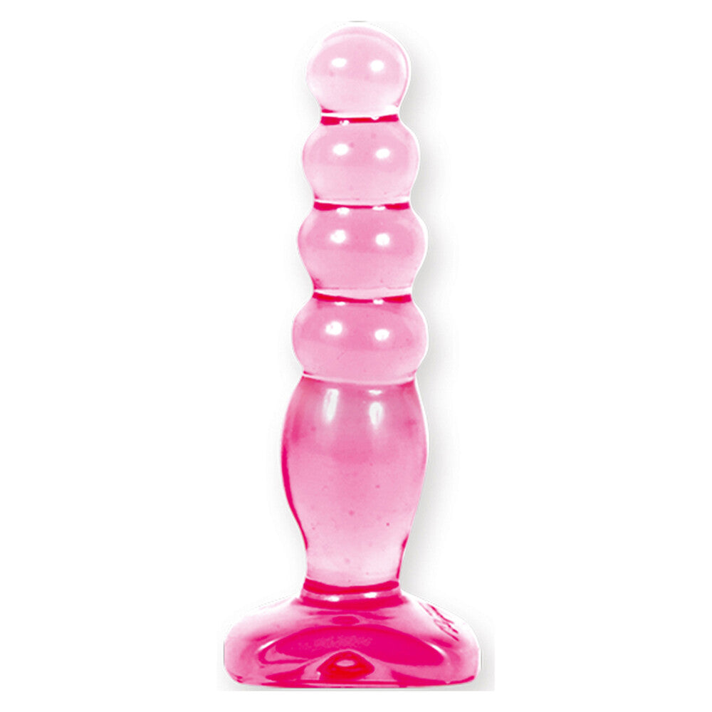 Crystal-Jellies-Anal-Delight-Butt-Plug-Pink|Front View|"jelly plug-front view"