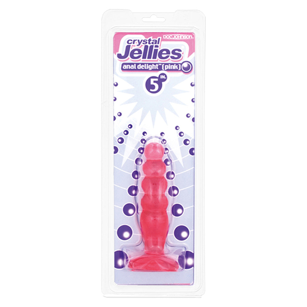 Crystal-Jellies-Anal-Delight-Butt-Plug-Pink|Side View|"ergonomic design-side view"