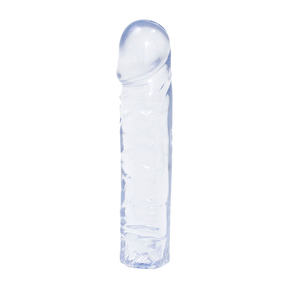 Crystal Jellies 8 Inch Dong Clear|Front View|"transparent design - front view"