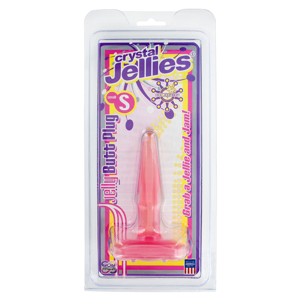 Crystal Jellies Small Butt Plug Pink|Side View|"crystal design-side view"|