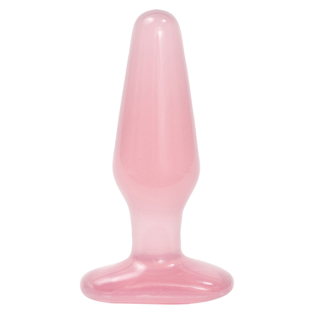 Crystal Jellies Medium Butt Plug Pink|Front View|"pink jellies plug-front view"|
