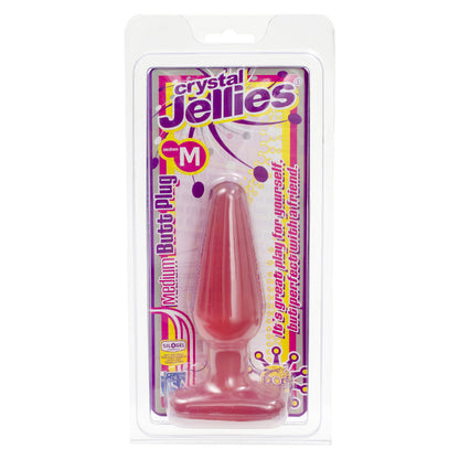 Crystal Jellies Medium Butt Plug Pink|Side View|"crystal design-side view"|