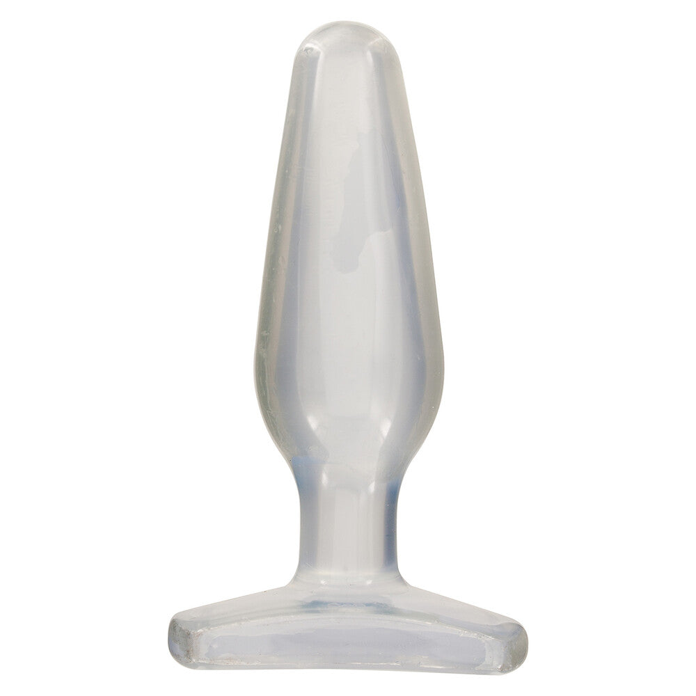 Crystal Jellies Medium Butt Plug Clear|Front View|"clear jellies plug-front view"|