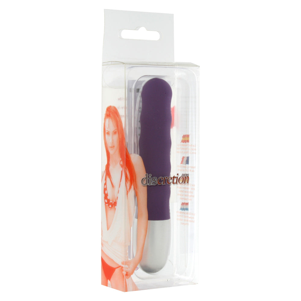 Discretion-Ribbed-Mini-Vibrator|Side View|"ribbed stimulation design-side view"