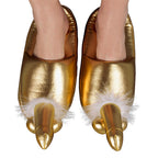 Golden Penis Slippers|Front View|"gold novelty slippers - front view"