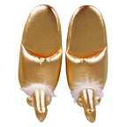 Golden Penis Slippers|Side View|"gold novelty slippers - side view"