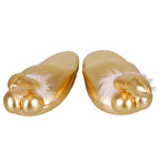 Golden Penis Slippers|Detail View|"gold novelty slippers - detail view"