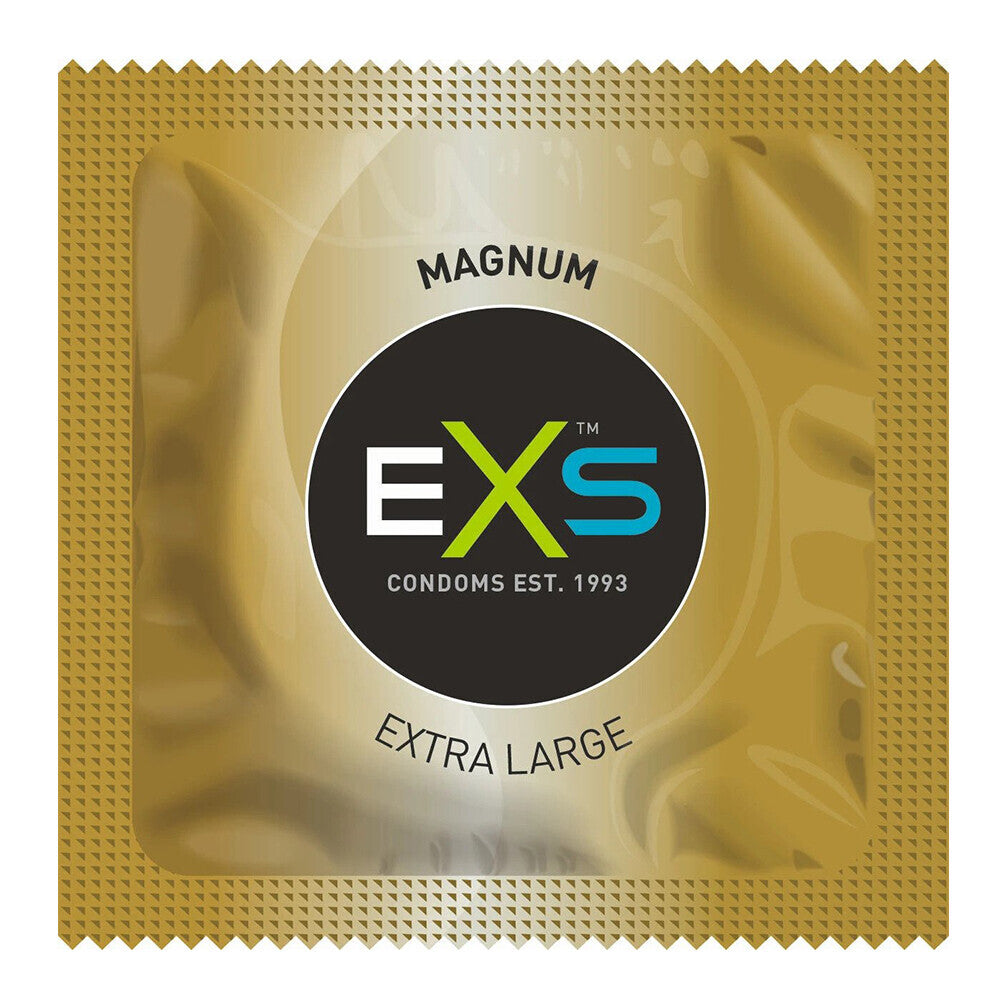 EXS Magnum Large Condoms 12 Pack|Side View|"pack features-side view"|