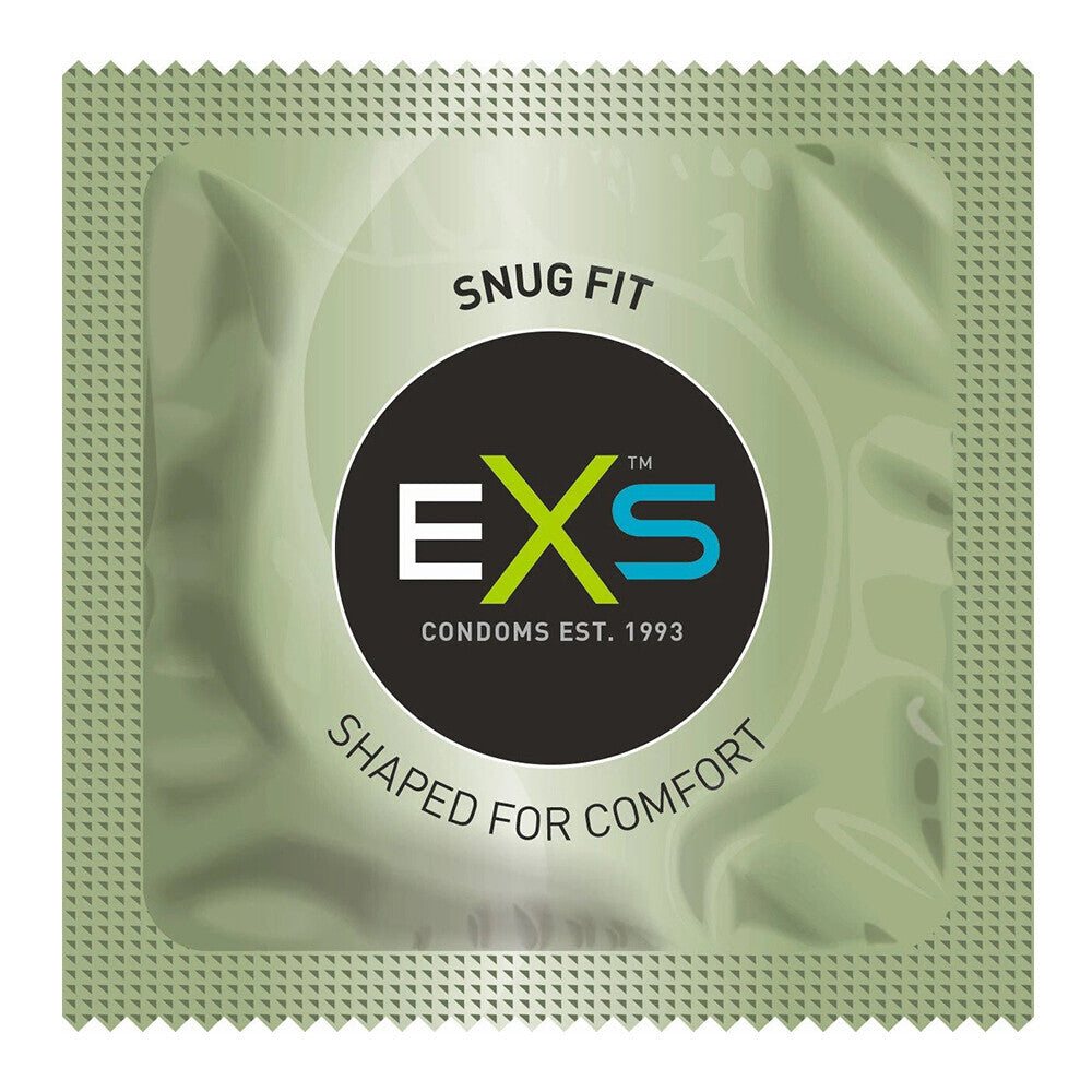 EXS Snug Closer Fitting Condoms 12 Pack|Side View|"pack features-side view"|