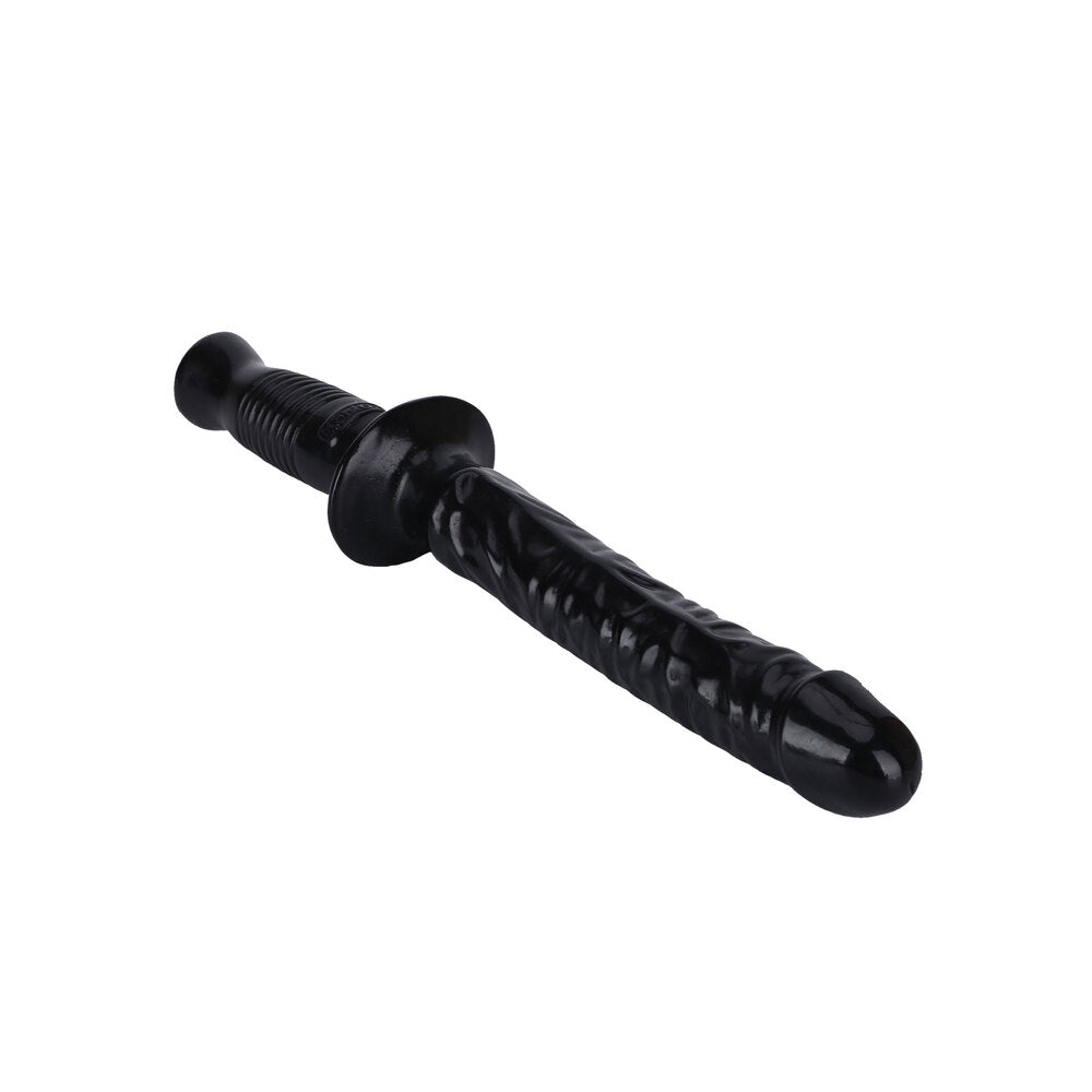 ToyJoy The Manhandler 14.5 Inch Black|Side View|"texture detail - side view"