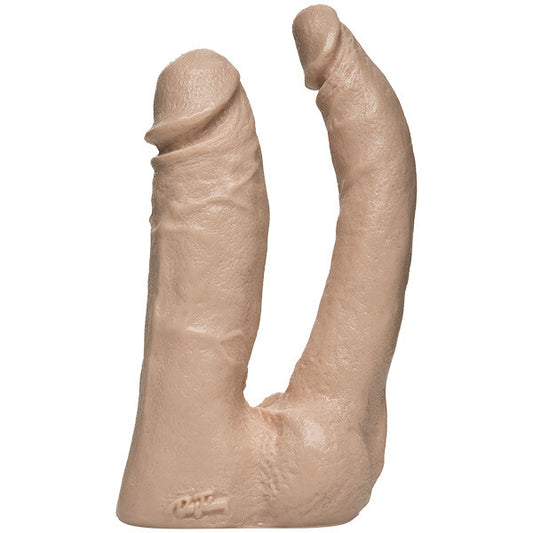 VacULock Double Penetrator Natural Dildo Attachment|Front View|"penetrator design - front view"