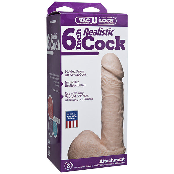 VacULock 6 Inch Realistic Dildo Attachment|Detail View|"surface detail - detail view"