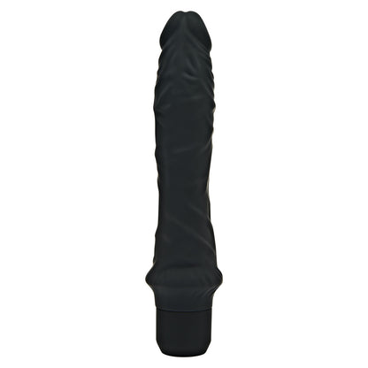 ToyJoy Get Real Classic Silicone Vibrator Black|Side View|"silicone detail - side view"